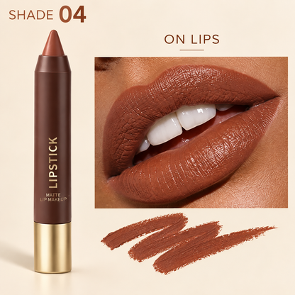 6-piece set of long-lasting, matte, brown lipstick