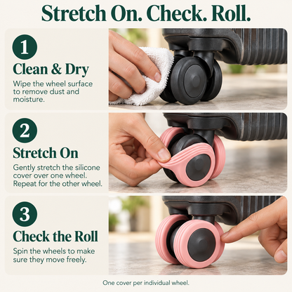 🧳 Silicone Luggage Wheel Covers — Less Noise, Added Protection