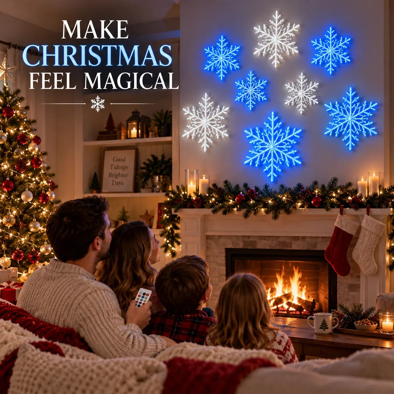⏳ Last Day 49% OFF – ❄️ LED Snowflake Wall Lights✨