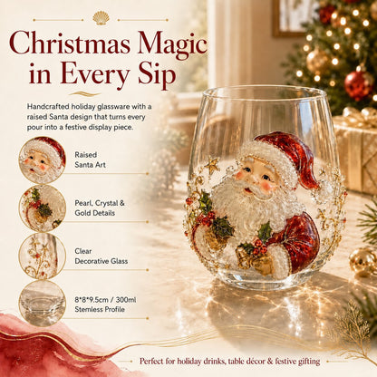 🎅 Christmas Early Bird Sale — 50% OFF 3D Raised Holiday Glass Cup 🎄