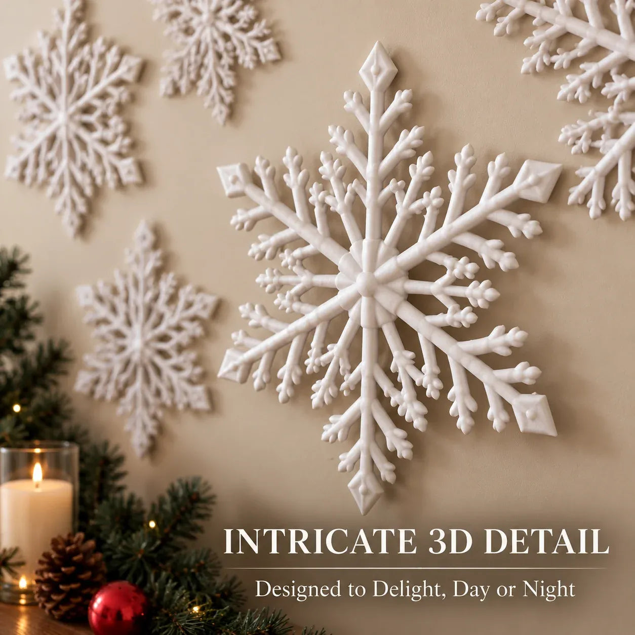 ⏳ Last Day 49% OFF – ❄️ LED Snowflake Wall Lights✨