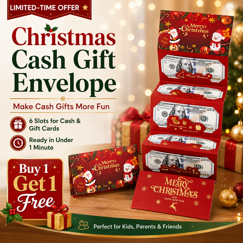 🎄 6-Slot Christmas Cash Gift Envelope | Buy 1 Get 1 Free 🎁