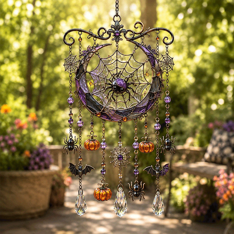 Halloween Glass Suncatcher Wind Chime