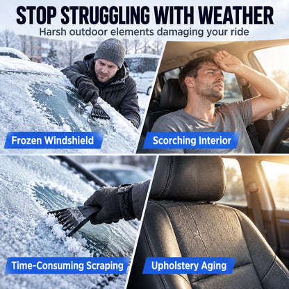 ❄️ Windshield Snow Cover – Less Scraping in Winter, Shade in Summer