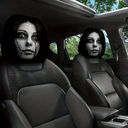 😆 Funny Cartoon Car Headrest Covers – 2PCS Universal Fit 🚗
