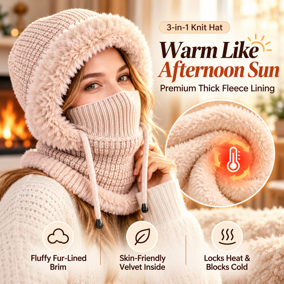 ✨3 in 1 Beanie Hat For Women❄️