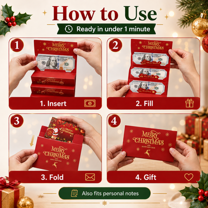 🎄 6-Slot Christmas Cash Gift Envelope | Buy 1 Get 1 Free 🎁