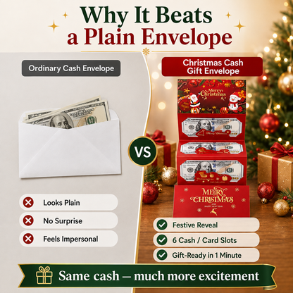 🎄 6-Slot Christmas Cash Gift Envelope | Buy 1 Get 1 Free 🎁