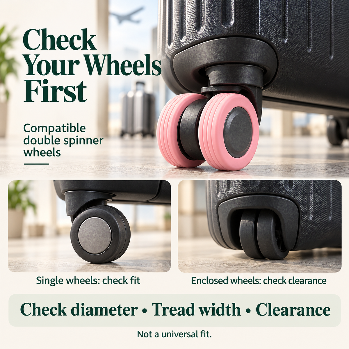 🧳 Silicone Luggage Wheel Covers — Less Noise, Added Protection