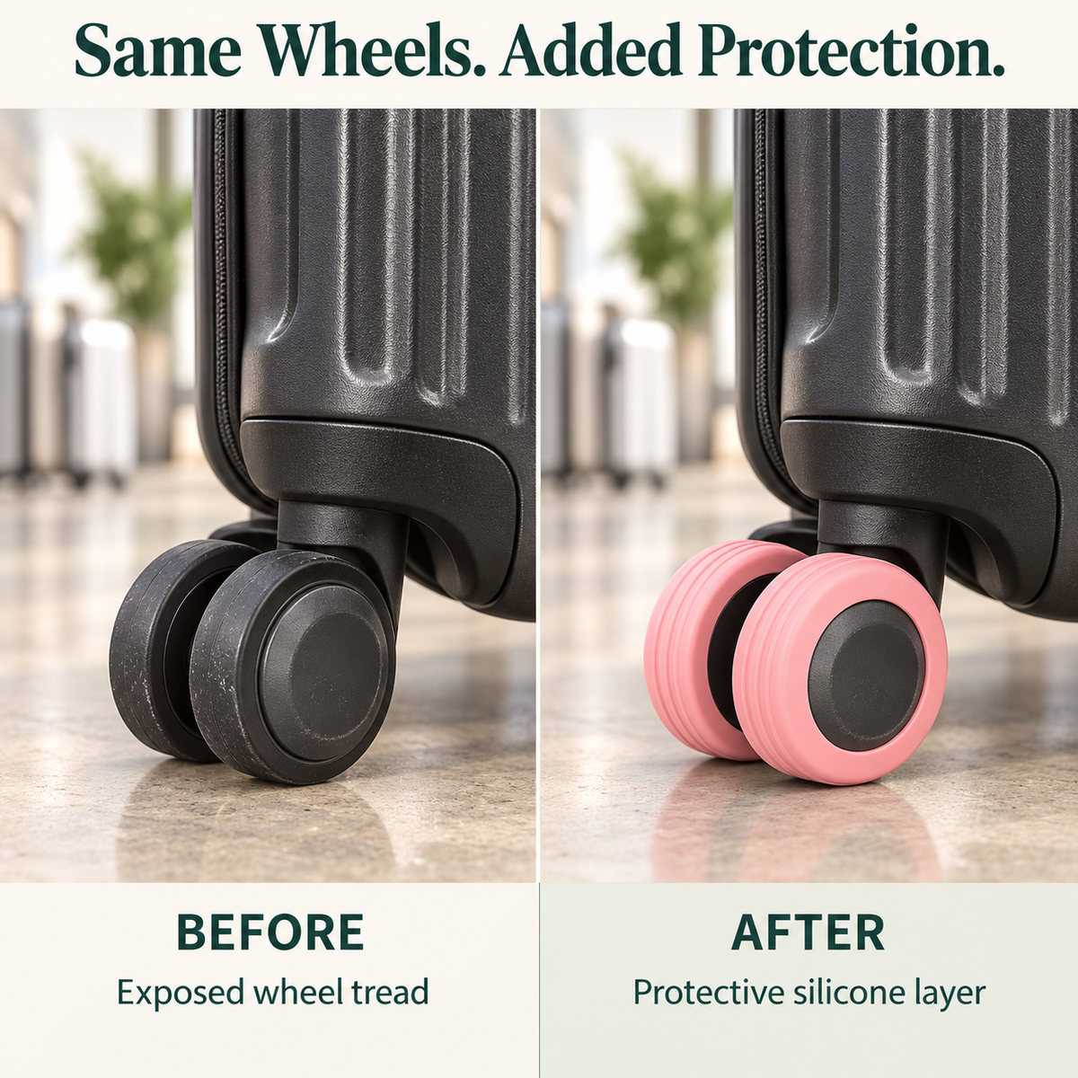 🧳 Silicone Luggage Wheel Covers — Less Noise, Added Protection
