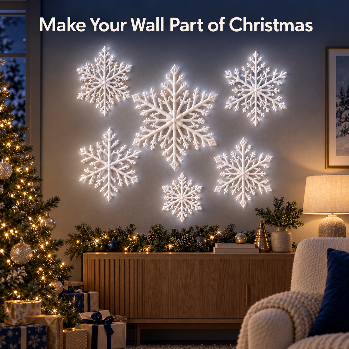 🥳2026 HOT SALE🥳💞50K+ SOLD!｜ LED Snowflake Wall Lights❄️✨