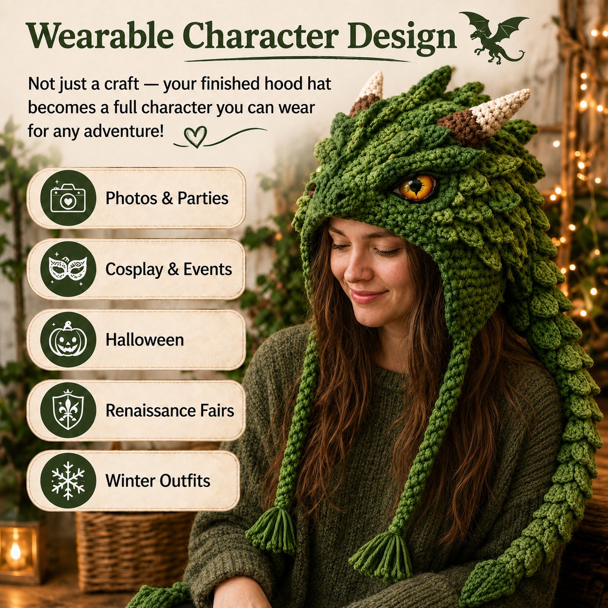 🔥LAST DAY 50% OFF - 🧵DIY Your Halloween Fantasy Hood🎁Beginner Friendly