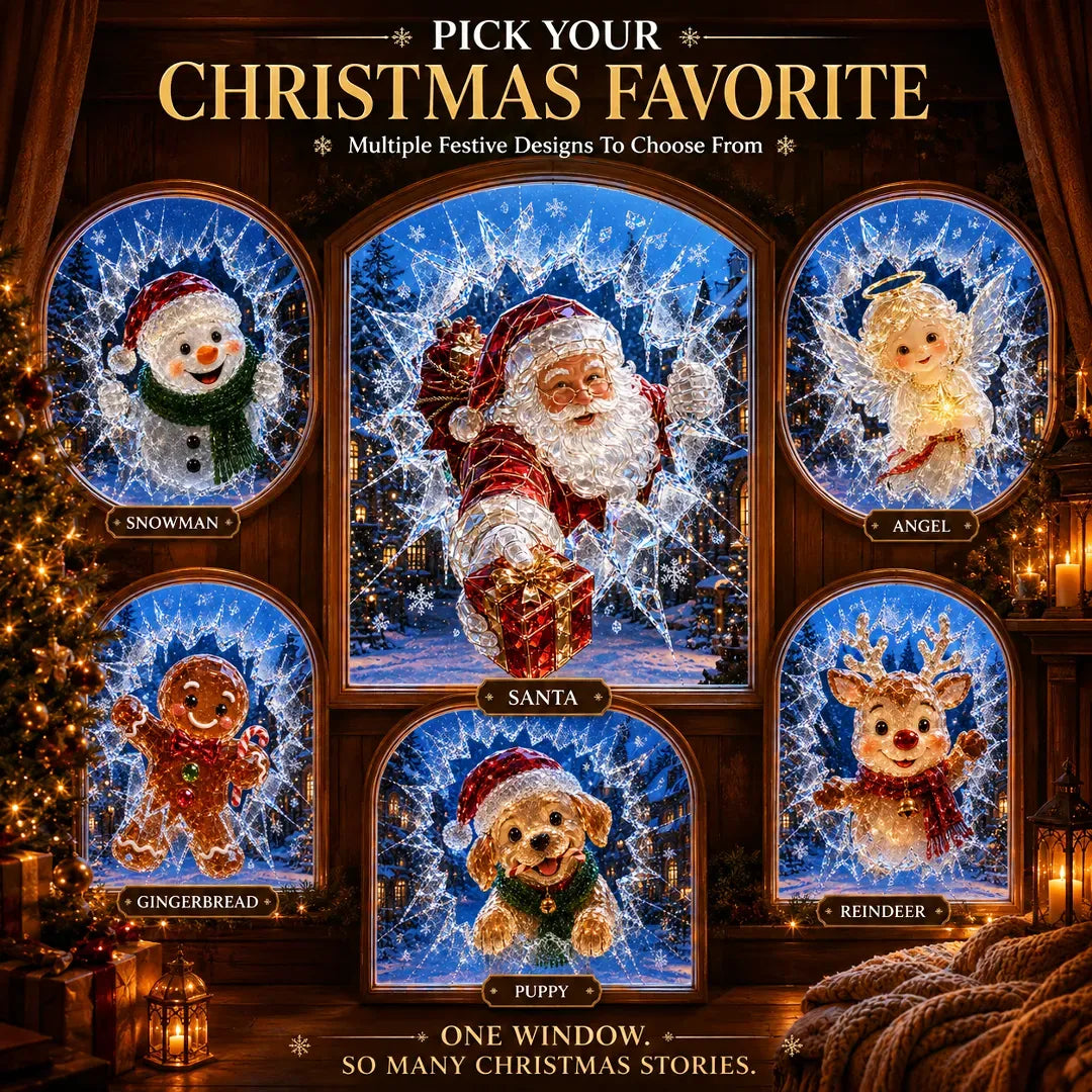 ✨🎄 Limited-Time Christmas Window Decals — 3D Shattered-Glass Effect