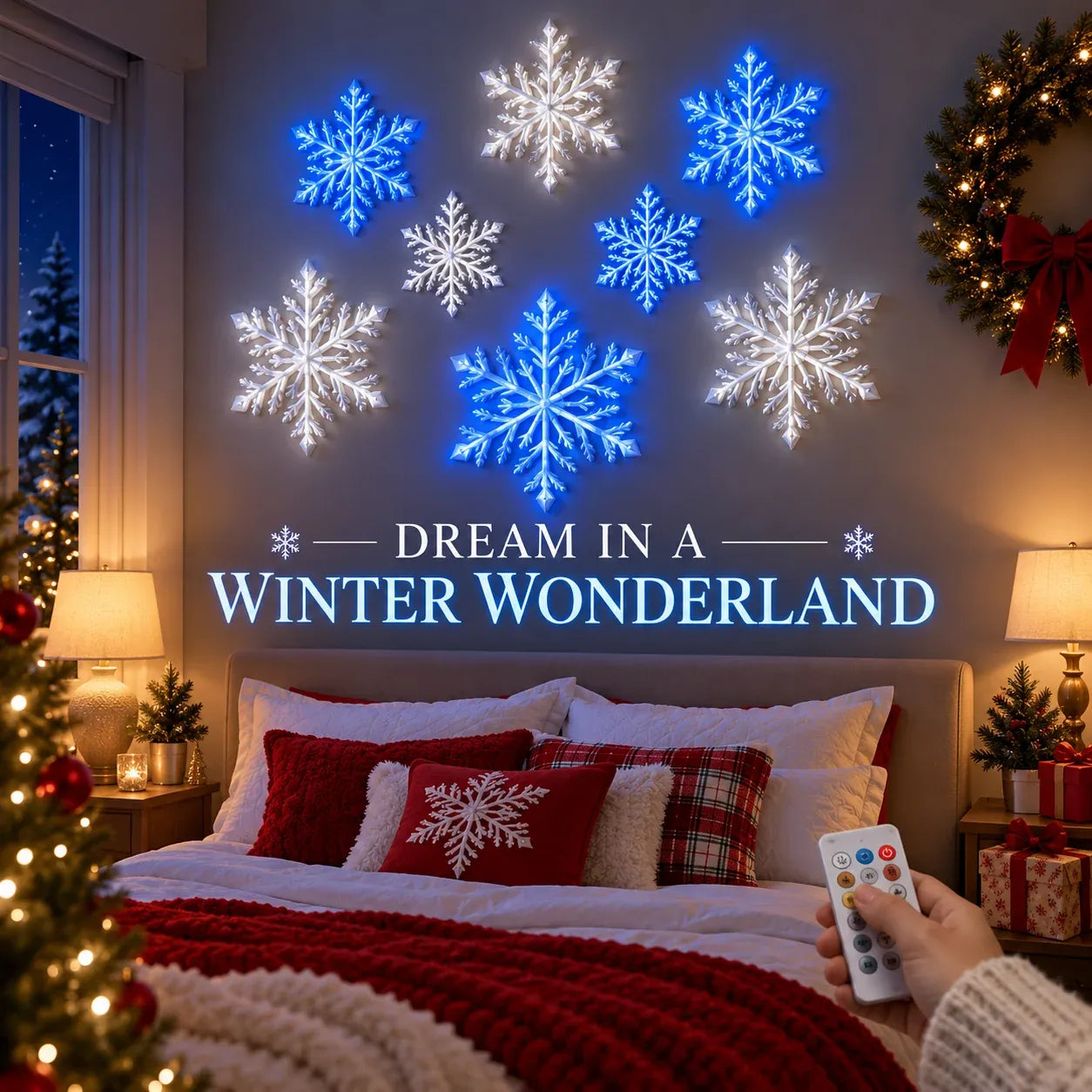 ⏳ Last Day 49% OFF – ❄️ LED Snowflake Wall Lights✨