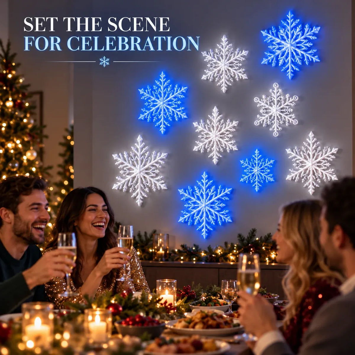 ⏳ Last Day 49% OFF – ❄️ LED Snowflake Wall Lights✨