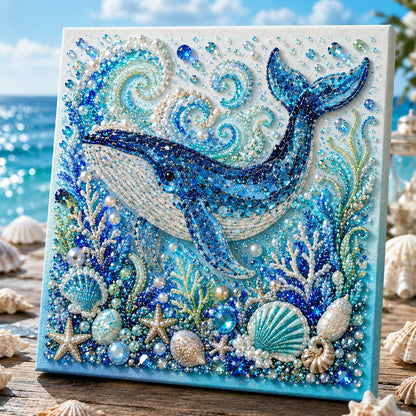 🌊✨ Ocean Theme Pearl Art DIY Kit – Relaxing DIY Craft to Create Stunning Coastal Artwork (Size:7.87in*7.87in)