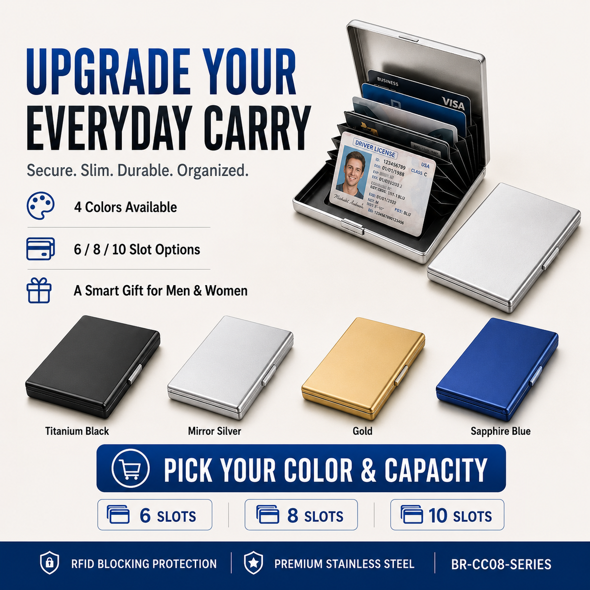 🛡️RFID Blocking Metal Card Holder