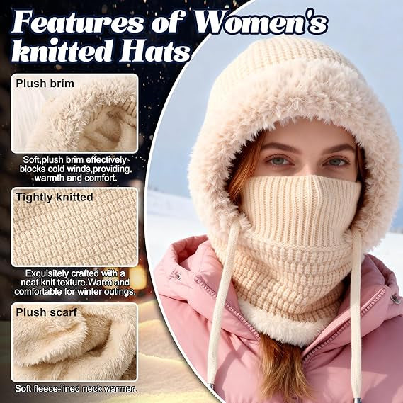 ✨3 in 1 Beanie Hat For Women❄️