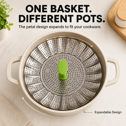 🎉🥦 Expandable Steamer Basket – Turn Any Pot Into a Steamer