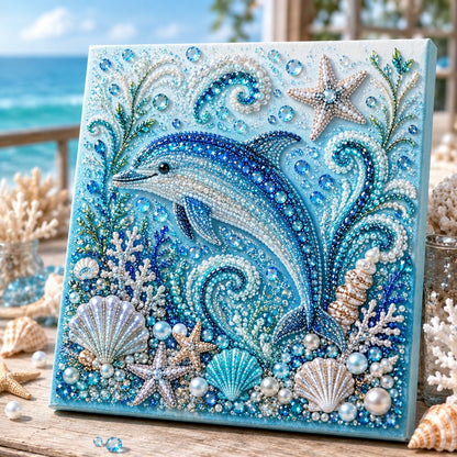 🌊✨ Ocean Theme Pearl Art DIY Kit – Relaxing DIY Craft to Create Stunning Coastal Artwork (Size:7.87in*7.87in)