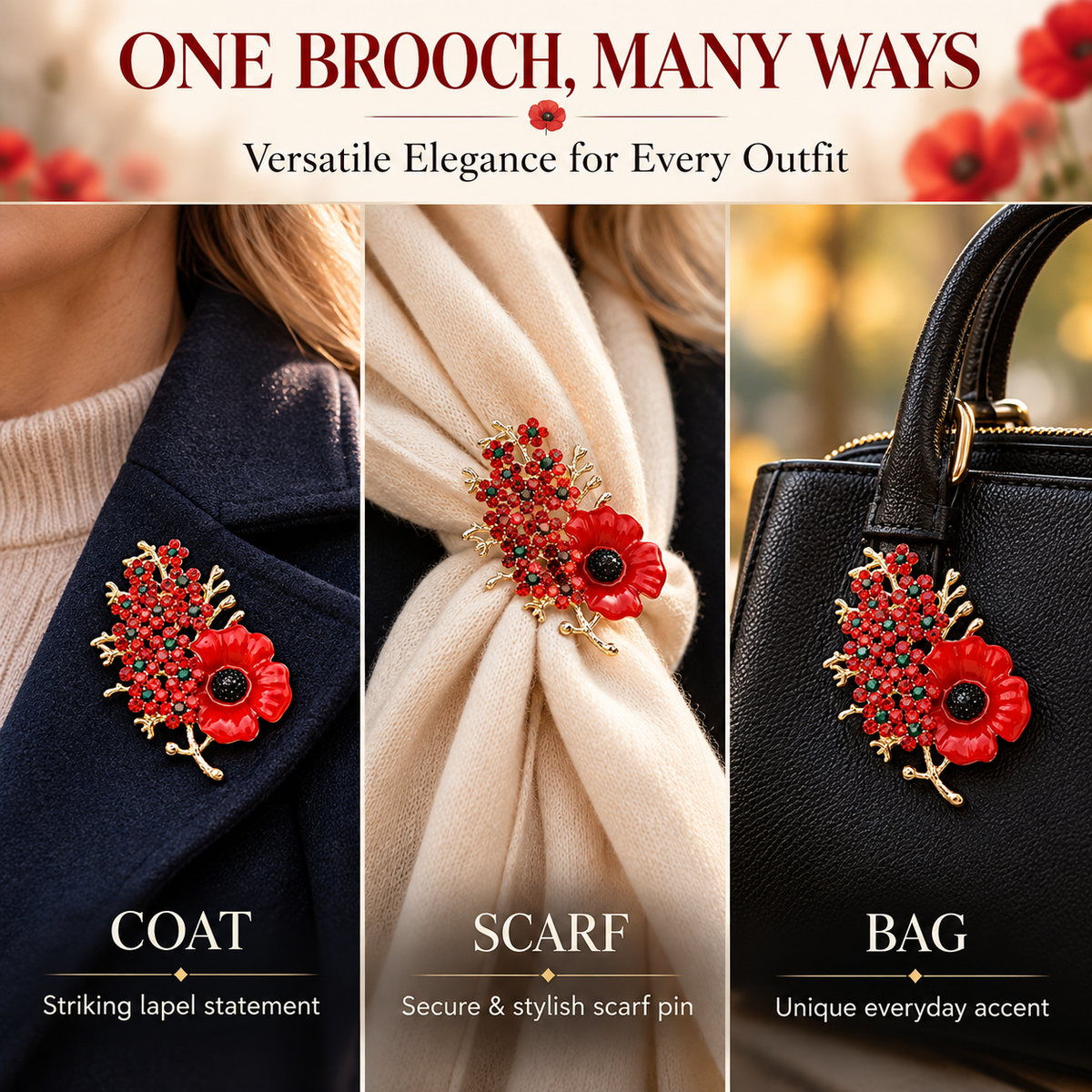 ❤️Buy 1 Get 1 Free — Keep One Remembrance Poppy Brooch, Share One