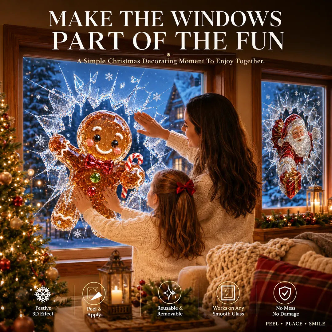 ✨🎄 Limited-Time Christmas Window Decals — 3D Shattered-Glass Effect