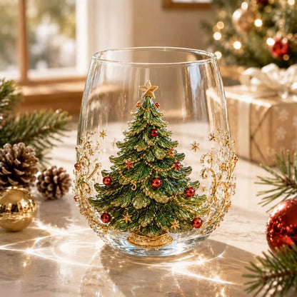 🎅 Christmas Early Bird Sale — 50% OFF 3D Raised Holiday Glass Cup 🎄