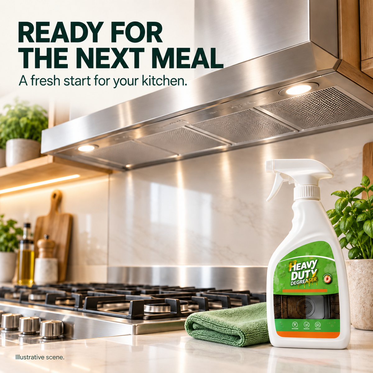 🧼 Heavy-Duty Kitchen Degreaser Spray — Tackle Stubborn Grease & Sticky Buildup