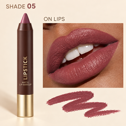 6-piece set of long-lasting, matte, brown lipstick