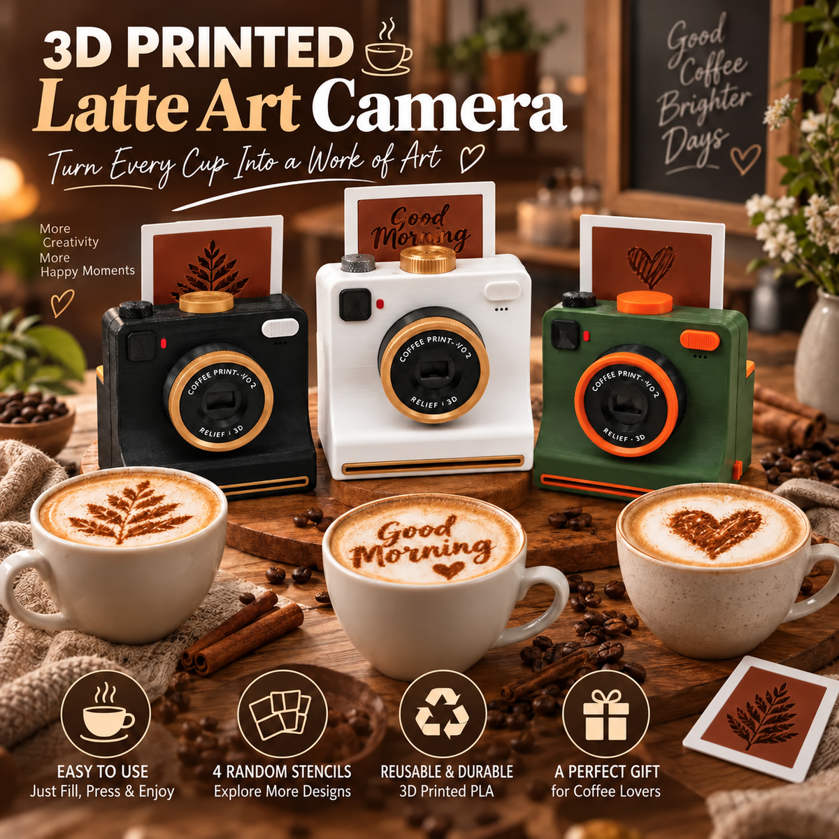 ☕📷 3D-Printed Latte Art Camera