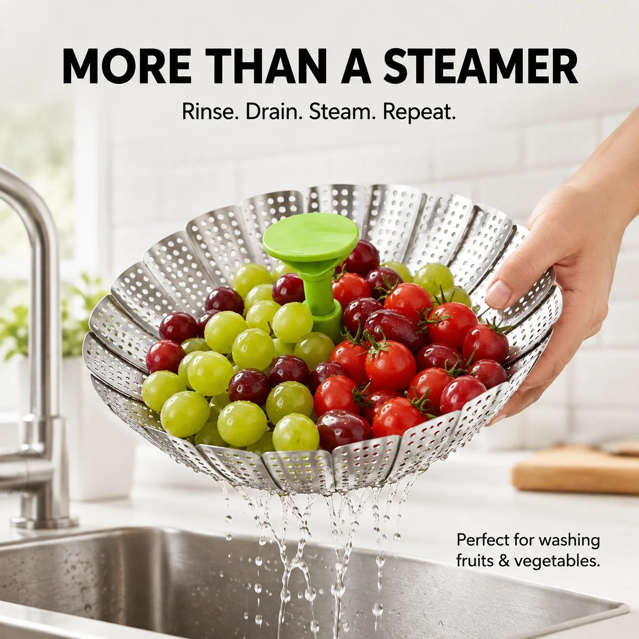🎉🥦 Expandable Steamer Basket – Turn Any Pot Into a Steamer