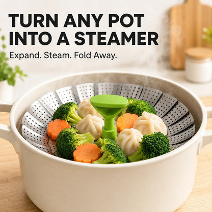 🎉🥦 Expandable Steamer Basket – Turn Any Pot Into a Steamer
