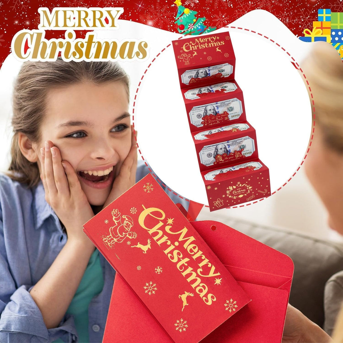 🎄 6-Slot Christmas Cash Gift Envelope | Buy 1 Get 1 Free 🎁